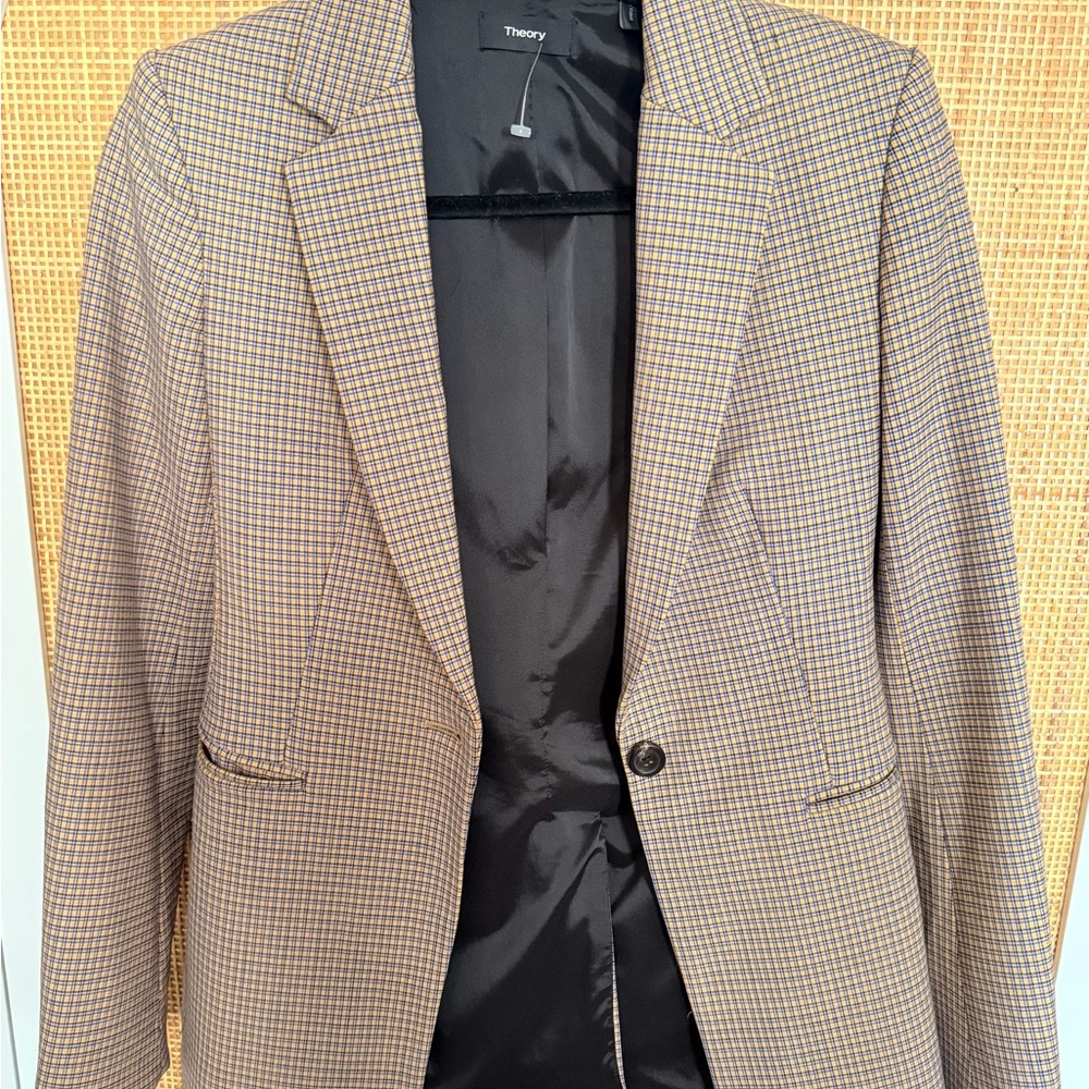 Theory Women’s Plaid Checkered Blazer